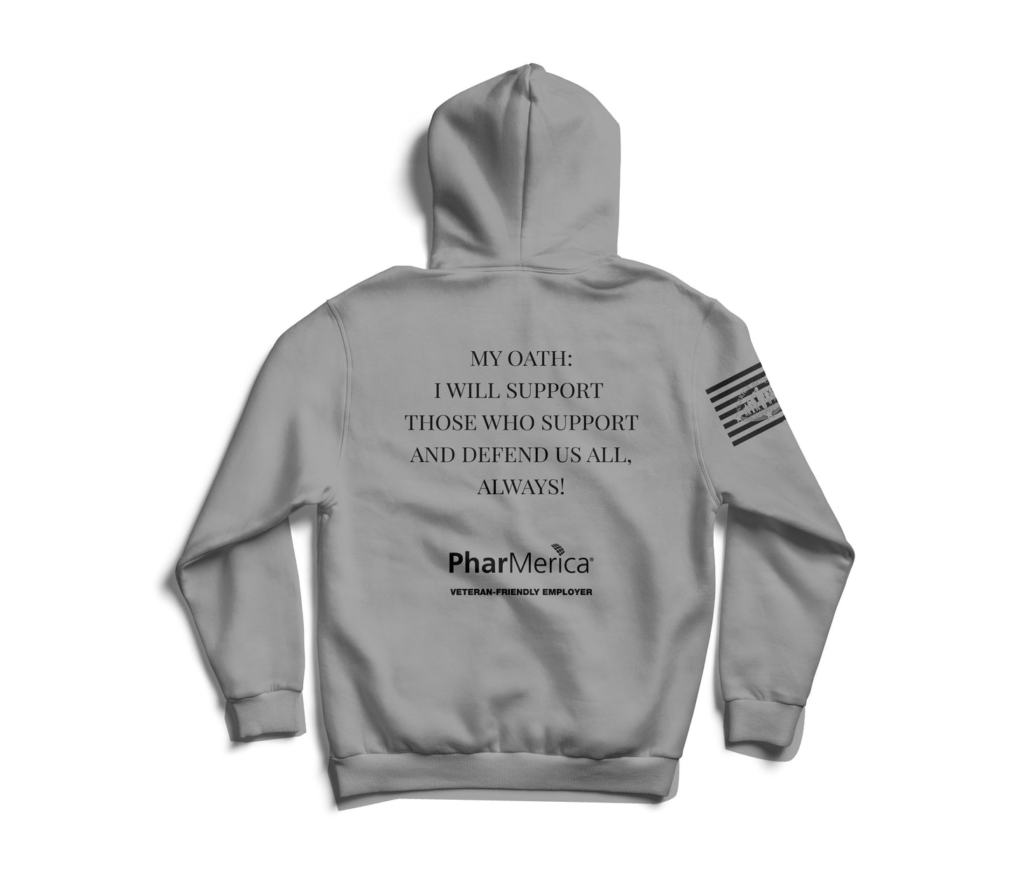 PharMerica Team - My Oath Neutral Hooded Sweatshirts - Gray - Black Print