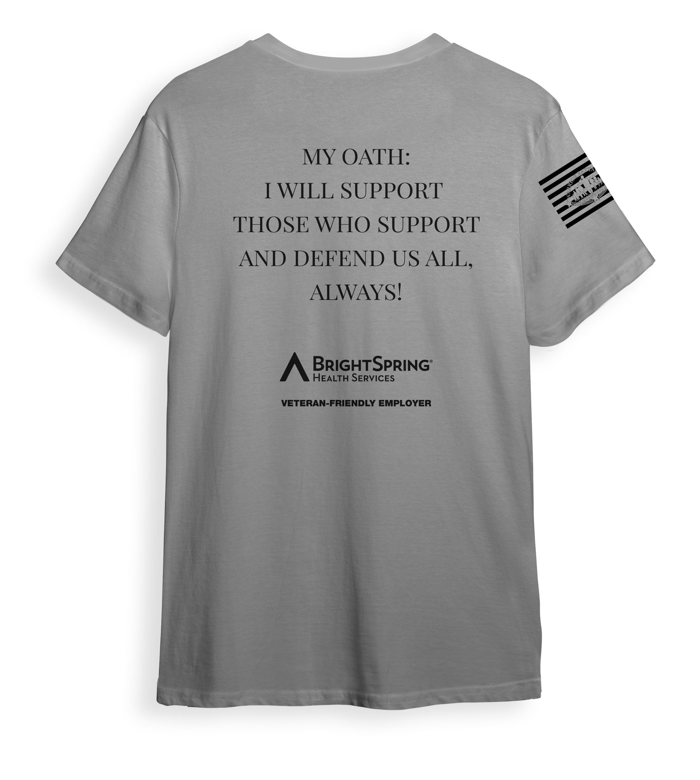 BrightSpring Team - My Oath Neutral Short Sleeve T-Shirt - Gray - Black Print