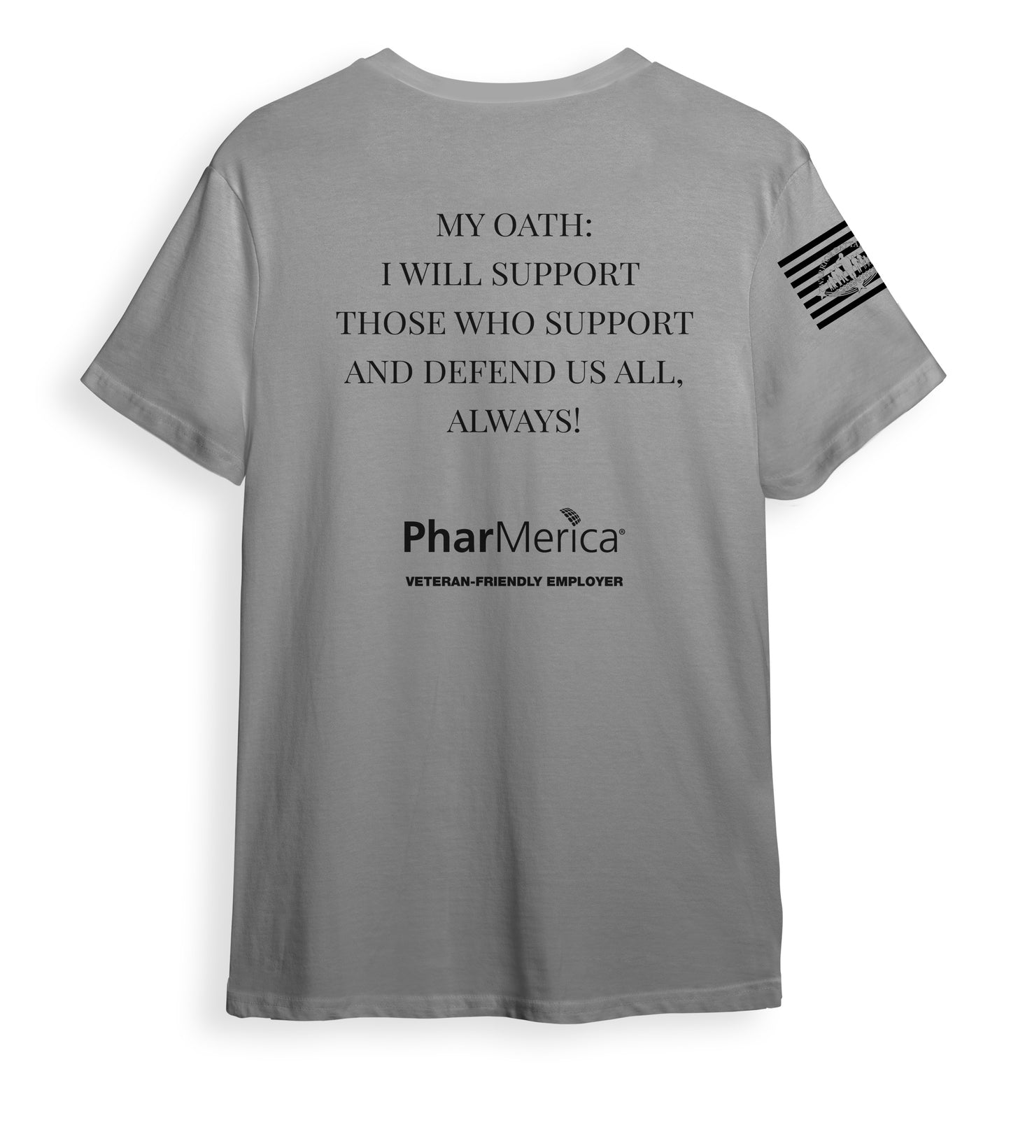 PharMerica Team - My Oath Neutral Short Sleeve T-Shirt - Gray - Black Print