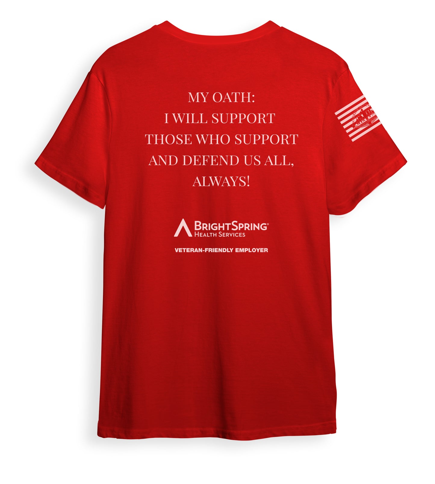 BrightSpring Team - My Oath Neutral Short Sleeve T-Shirt - RED - White Print