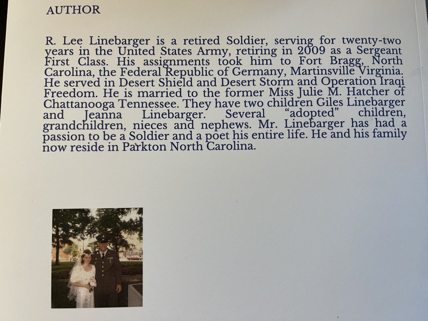 Autographed Book - An Old Soldier's Poetry and Prose
