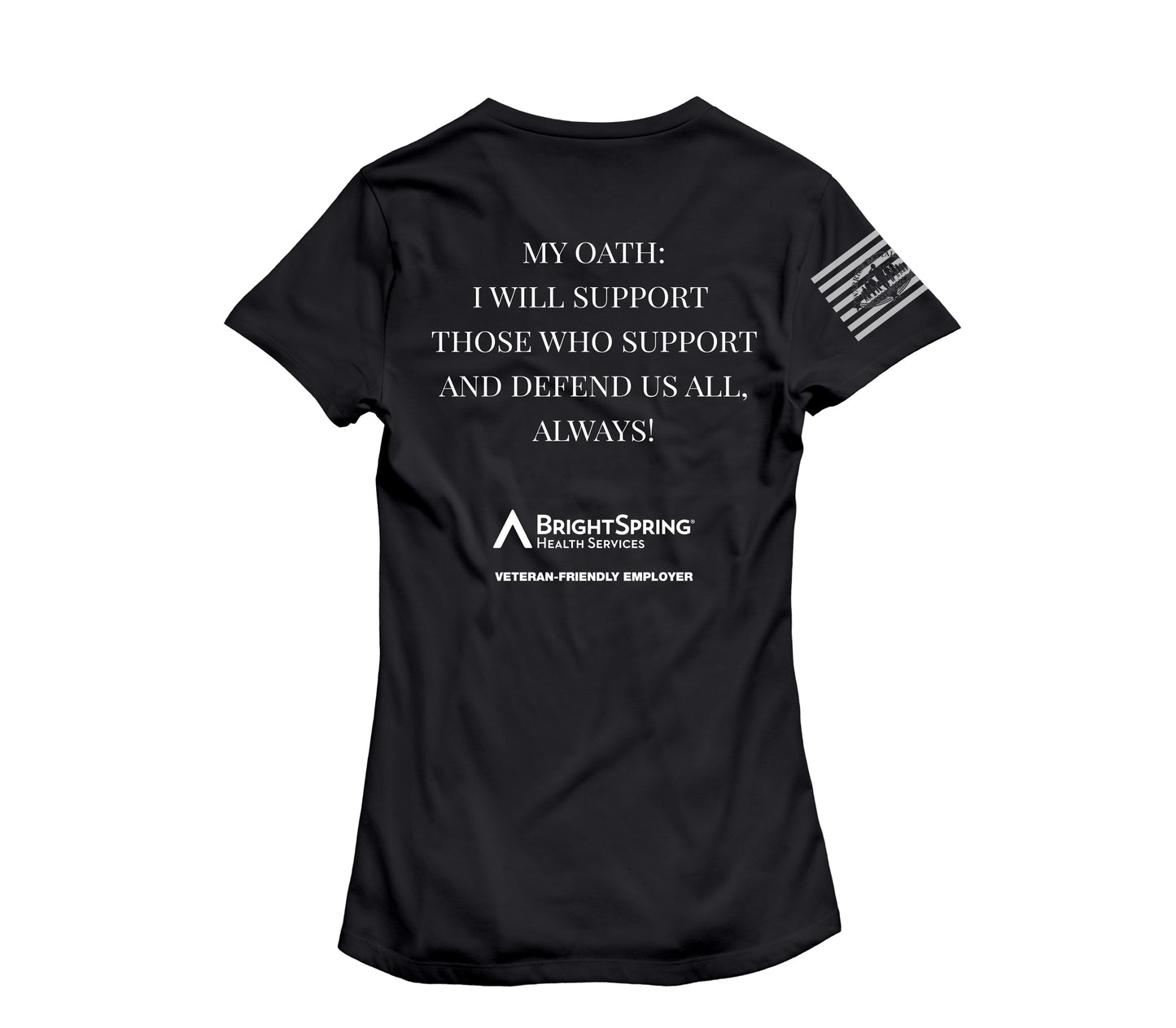 BrightSpring Team - My Oath Neutral Short Sleeve V-Neck - Black - White Print