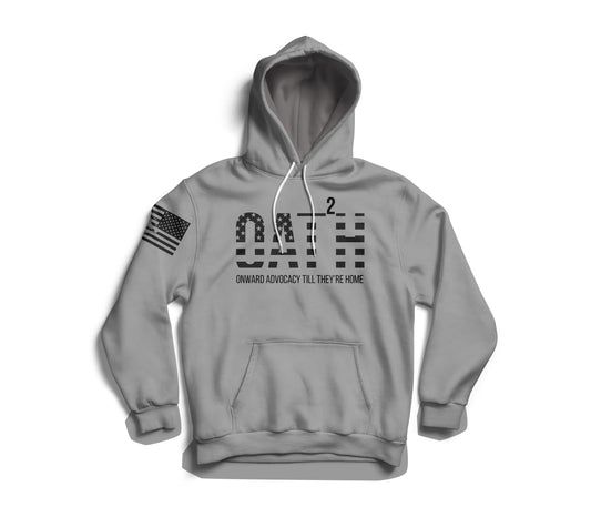 BrightSpring Team - My Oath Neutral Hooded Sweatshirts - Gray - Black Print
