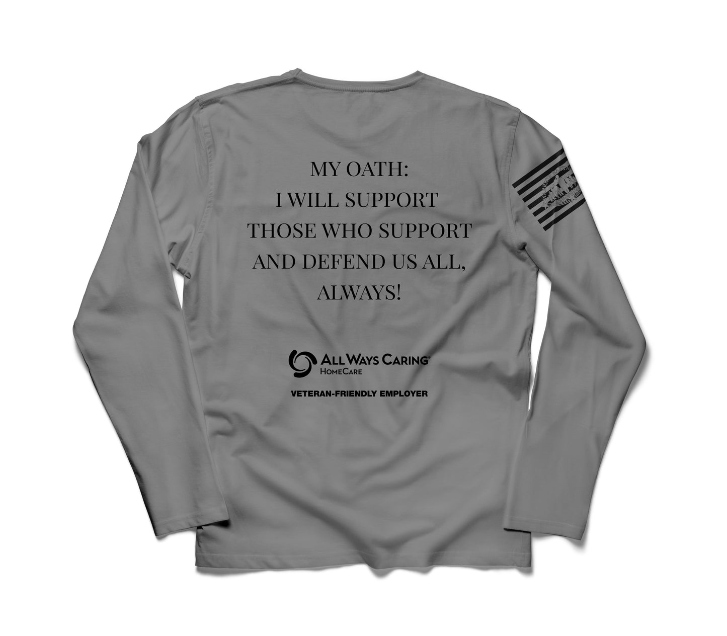 All Ways Caring Team - My Oath Neutral Long Sleeve T-Shirt - RED - White Print