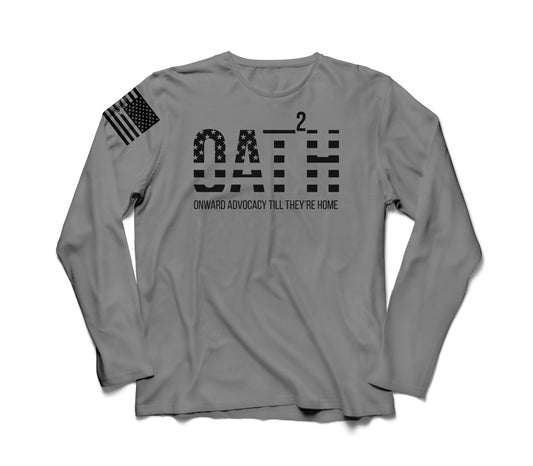 BrightSpring Team - My Oath Neutral Long Sleeve T-Shirt - Gray - Black Print