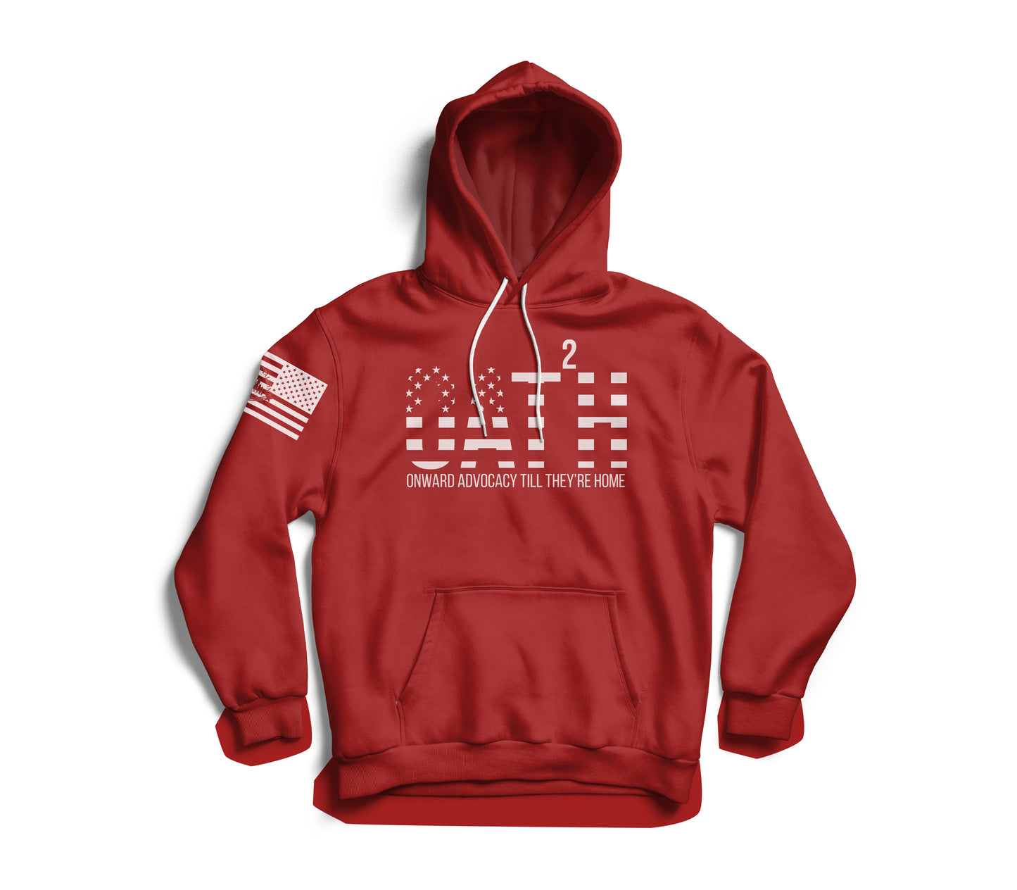 All Ways Caring Team - My Oath Neutral Hooded Sweatshirts - RED - White Print