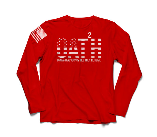 BrightSpring Team - My Oath Neutral Long Sleeve T-Shirt - RED - White Print