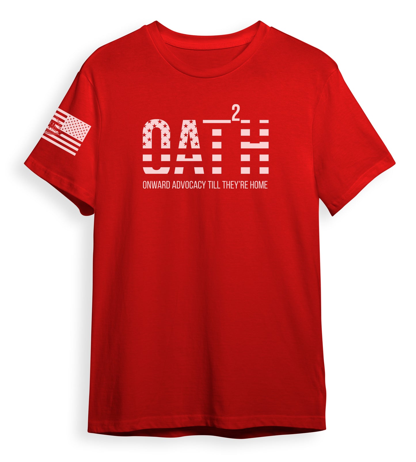 All Ways Caring Team - My Oath Neutral Short Sleeve T-Shirt - RED - White Print