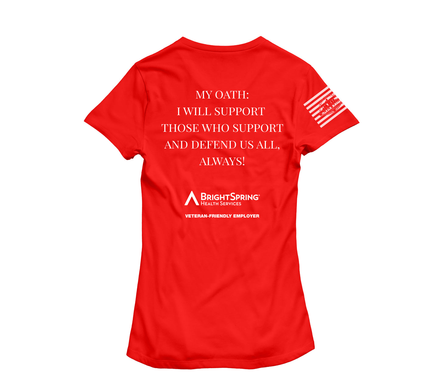 BrightSpring Team - My Oath Neutral Short Sleeve V-Neck - RED - White Print