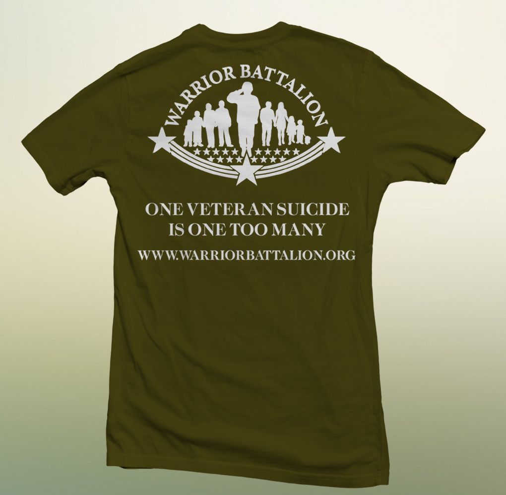 Supporting Warrior Battalion Short Sleeve T-Shirt - OD Green - White Print